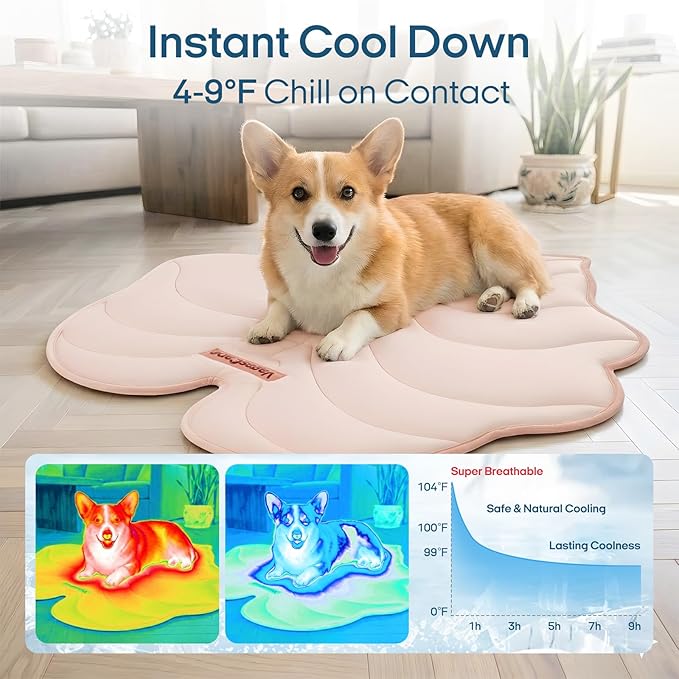 Vagascape Dog Cooling Mat, Washable Pet Cooling Mat, 47" x 45" Thick & Durable Large Cooling Mat for Dogs, Portable Foldable Premium Cooling Pad for Indoor, Outdoor, Travel, Camping, Patio and Beach
