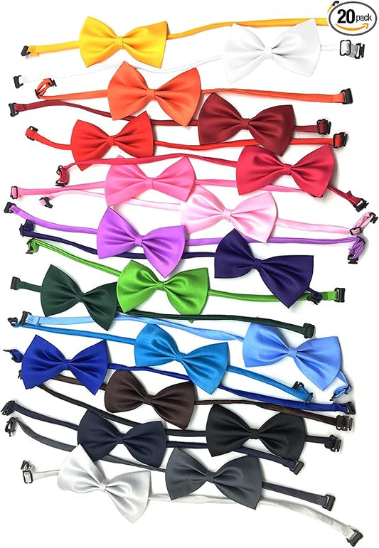 20 Pcs Dog Bow Tie, Bowties for Puppy Dogs, Pet Grooming Accessories Bow Tie Cat Collar Bulk