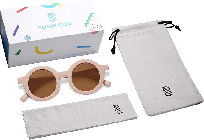 SOJOS Cute Round Polarized Sunglasses for Kids Girls Boys UV400 Protection De Sol Gafas Beach Holiday
