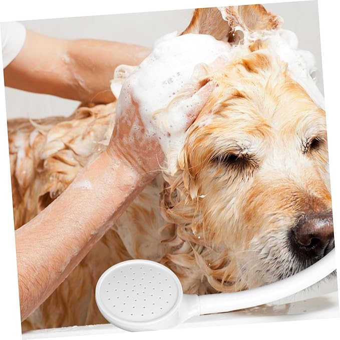 HEMOTON Creative Pet Shower Sprayer for Dogs and Cats Innovative Handheld Design for Stress Bathing White Color for Grooming and Shampooing