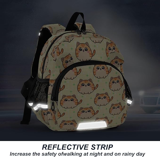 Cute Cat Pattern Toddler Backpack with Leash, Cute Preschool Backpack Baby Harness Bookbag