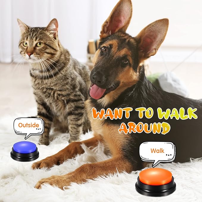 Chumia 12 Pcs Voice Recording Button, Dog Buttons for Communication 30 Second Record & Playback Pet Talking Training Buzzers Funny Gift for Animal Office Home Study Family Game(Multi Colors)