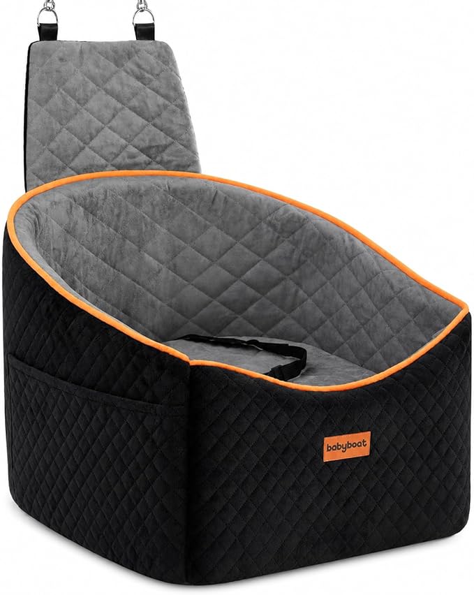 Dog Booster Car Seat for Small & Medium Dogs Up to 35lbs, Dog Car Seat with 2 Height Cushion, Portable Travel Bed for Front & Back Seats with Remove Cover, Storage Pocket - Black
