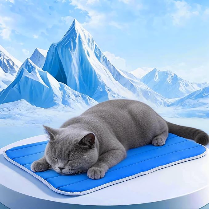 Dog Cooling Mat, Cold Memory Sponge Cooling Mat for Dog, Foldable Crate Pet Bed & Non-Slip, (Q-Max > 0.45) Long-Lasting Cool & Keep Your Pet Cool (Medium - 27.5x19.6 Inch)