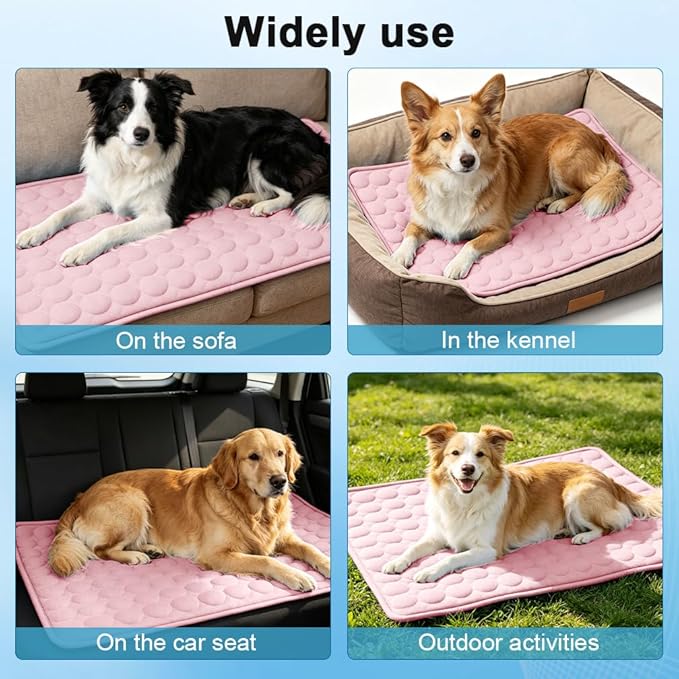 Dog Cooling Mat 2026 Upgraded Arc-Chill Cooling Dog Bed Mat, Washable Pet Cooling Pad (Q-Max>0.4) Cooling Mat for Dogs & Cats Indoor & Outdoor Car Seats (Pink, 28x22 in)