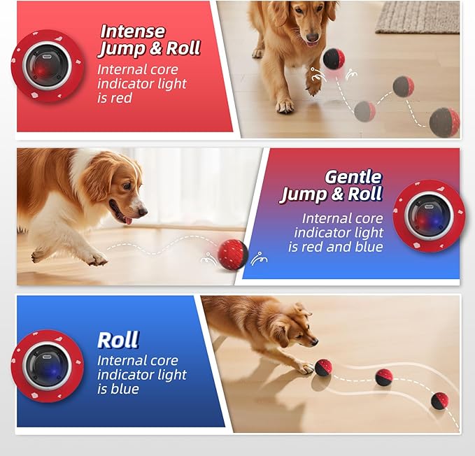 HETOO Interactive Dog Ball, Remote Control Dog Toy, Moving Dog Toy, Smart Bouncing Vibrating Dog Toys for Small Medium Large Dogs, Dog Interactive Toys for Boredom, to Keep Them Busy
