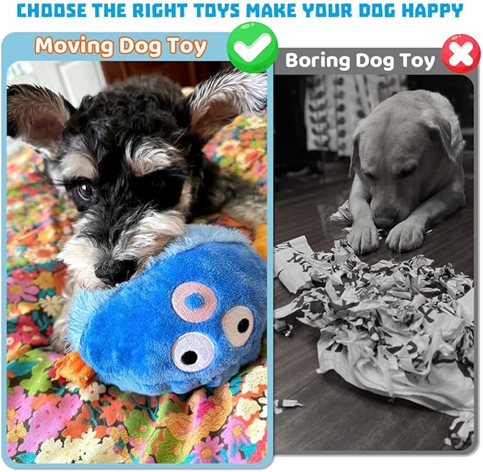 Interactive Dog Toys Rechargeable Moving Puppy Toys to Keep Them Busy, Touch Activated Puppy Toys, Puppy Dog Birthday Gifts, Electric Plush Entertainment Toy for Small & Medium Dogs