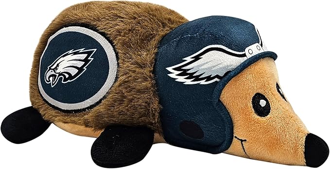NFL Philadelphia Eagles Plush Hedgehog Toy for Dogs & Cats, Cool Soft Pet Toy for Fun and Interactive Play, Dog Chew Toy with Squeaker, Licensed Hot Pet Toy