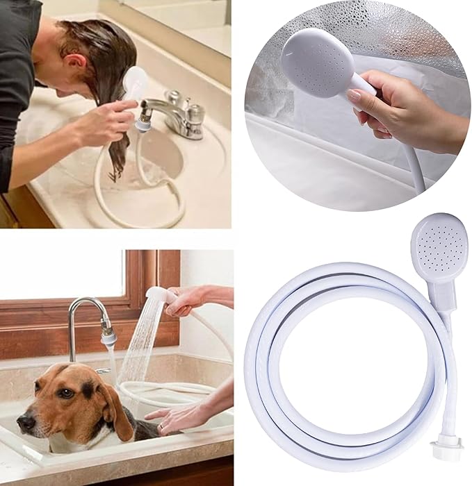 2m/6.56ft Portable Sink Spray Rubber Hose Sink Hose Sprayer Shampoo Sprayer Handheld Shower for Pets,Bathing Baby,Washing Hair,Rinsing Vegetables