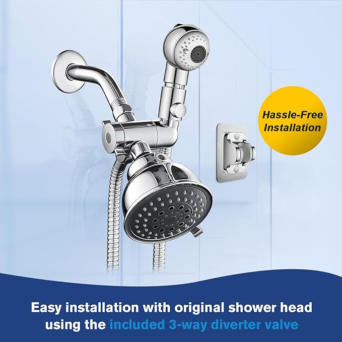 Quiet Dog Shower Attachment with One-Button Pause, 2-Mode Mini Pet Shower Head for Nervous Dog Bath& Dog Head, 98'' Long Hose, Palm-Size Design, Gentle Water Flow Perfect for Cat, Fits Shower Arm Only
