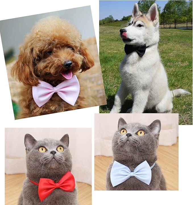 20 Pcs Dog Bow Tie, Bowties for Puppy Dogs, Pet Grooming Accessories Bow Tie Cat Collar Bulk