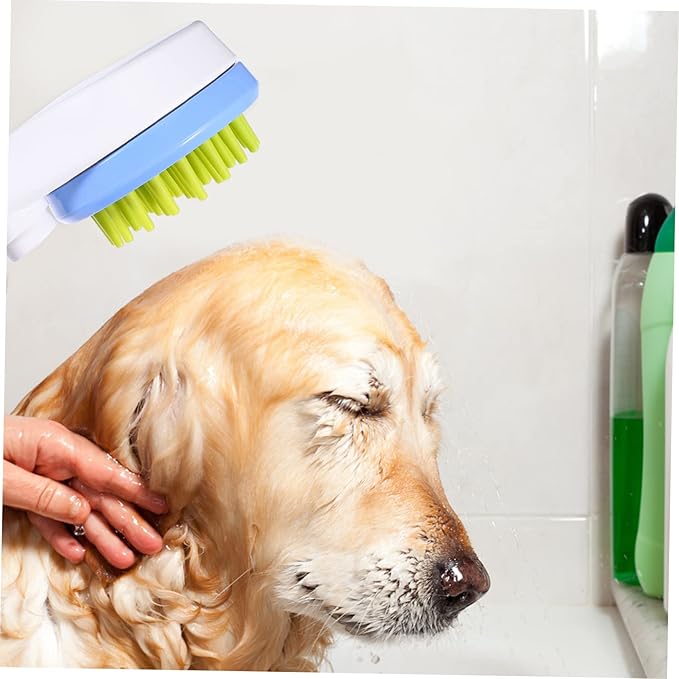 Abaodam Dog Shower Sprayer Massaging Brush with Hose Multi Functional Pet Bathing Tool for Combing Rinsing and Gentle Skin Massage Easy One Hand Water Control Fast Full Coverage Spray for