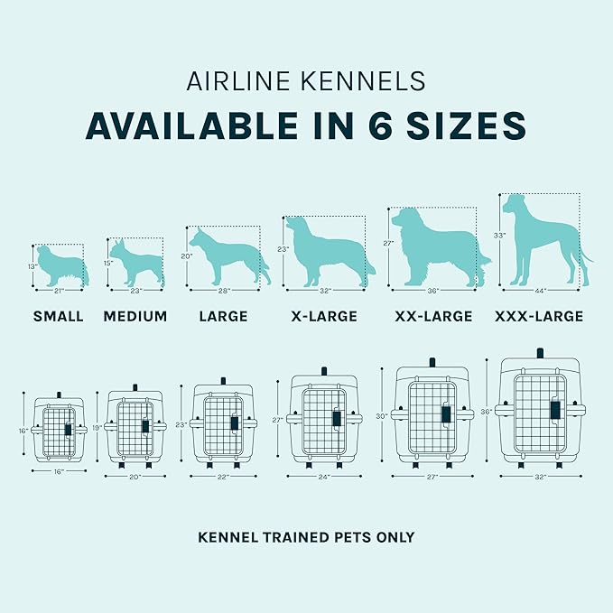 SportPet Airline Compliant MEDIUM 26.5" Travel Dog Kennel-Durable Plastic Airline Pet Carrier w/ Removable Wheels & Food Bowls, Collapsible Indoor/Outdoor Dog Kennel, Dogs up to 23"L & 15"H-Dark Gray