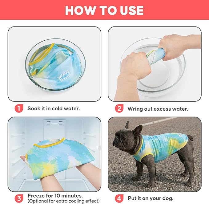 KYEESE 2Pack Dog Cooling Shirt, Breathable Dog Shirt for Small Dogs, Sun Protection Dogs Cooling Vest Tank Top, Lightweight Soft Sleeveless Summer Pet Clothes, Purple+Blue, M