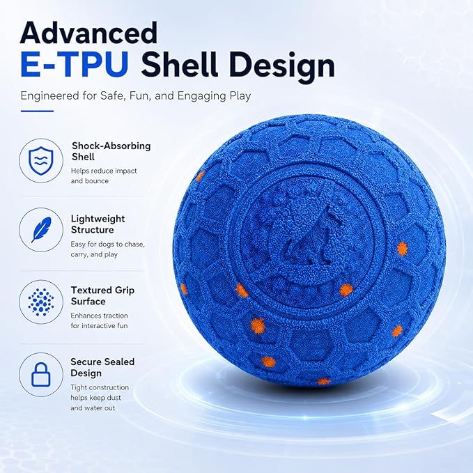 Interactive Dog Ball for Medium & Large Dogs, Automatic Moving Dog Toy with Motion Activation, USB Rechargeable Self Rolling Ball for Boredom Relief, Indoor Exercise & Independent Play