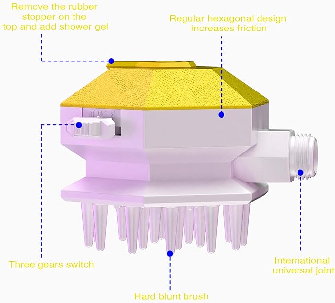 Dog Shower Sprayer Head Attachment Pet Grooming Combing Sprayer,Water Sprinkler Massaging Brush Nozzle for Dogs and Cats,Multi-Function Pet Shower Head for Dog Home Cleaning Bath