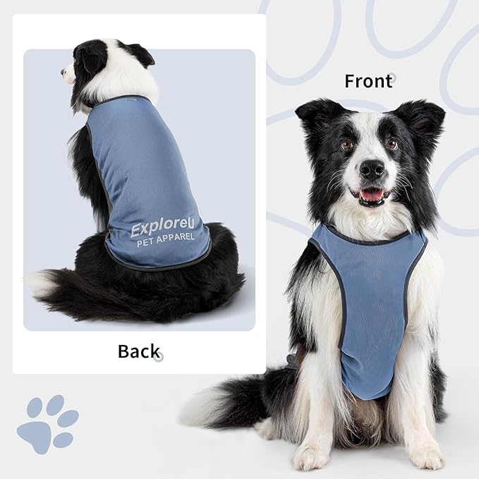 Dog Shirt, Cooling Vest Lightweight Breathable, Dog T-Shirts All-Season UV Protection Pet Clothes Quick Dry Soft Stretchy Pet Shirt Vest for Small Medium Large Dogs (Water Drop 1PC, Large)