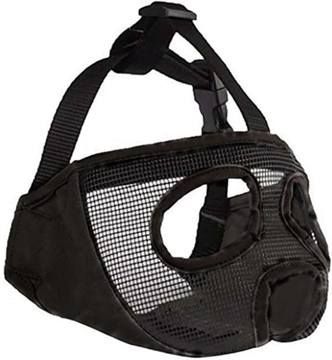 Short Snout Dog Muzzles- Adjustable Breathable Mesh Bulldog Muzzle for Biting Chewing Barking Training