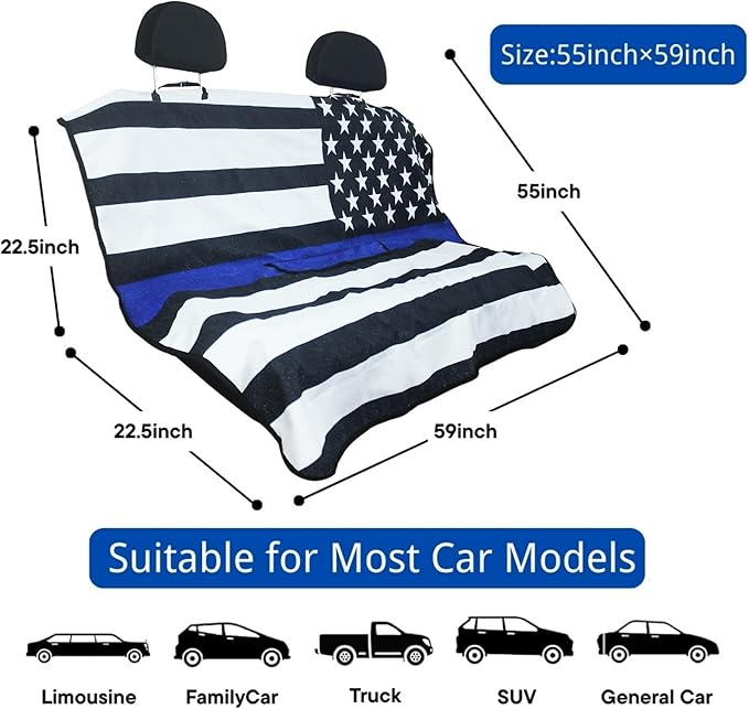 Waterproof Back Seat Cover for Dogs and Kids, Car Seat Protector Under Baby Car Seat, Child and Dog Car Seat Cover Blanket for Rear Bench