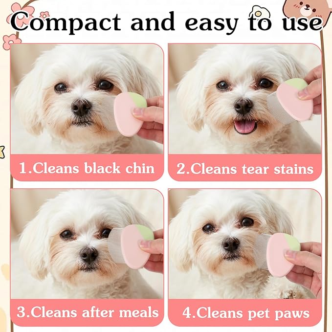 Eye Comb For Small Dogs, Stainless Steel Pet Facial Grooming Comb, Dog Flea Comb, Round-Tip Arc Teeth, Stress-free Tear Stain Remover for Dogs & Cats Fit Yorkie, Shih Tzu, Maltese Maltipoo Pomeranian