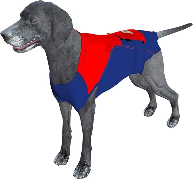 SurgiSnuggly Veterinary Invented Dog Surgical Recovery Suit for Female Spay or Male Dogs Neuters, E Collar Cone Alternative Bodysuit for After Surgery Small, Medium, Large Dogs XS BR