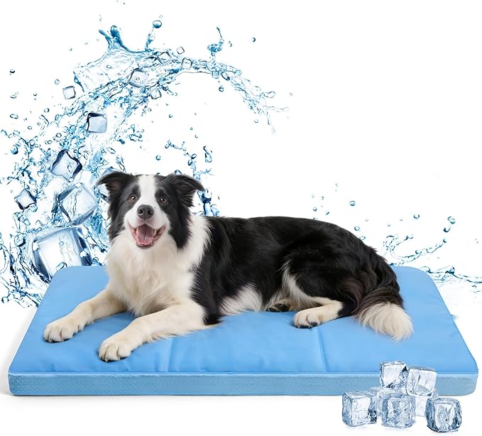 Dog Cooling Mat 36" x 20": Extra-Thick Cooling Comfort with Orthopedic Joint Support, Removable Memory Foam & Non-Slip Bottom – Non-Toxic Gel – Indoor & Outdoor Use for Dogs & Cats 25-50 lbs