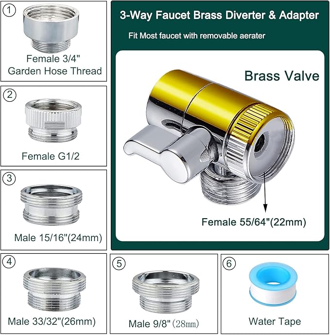 Sink Sprayer Attachment for Faucet,6 Mode Shower Head,Extension Sink Hose Sprayer for Shower,Pet Washing,Bathtub,Kitchen Faucet, Garden Rinse,Utility Laundry Tub