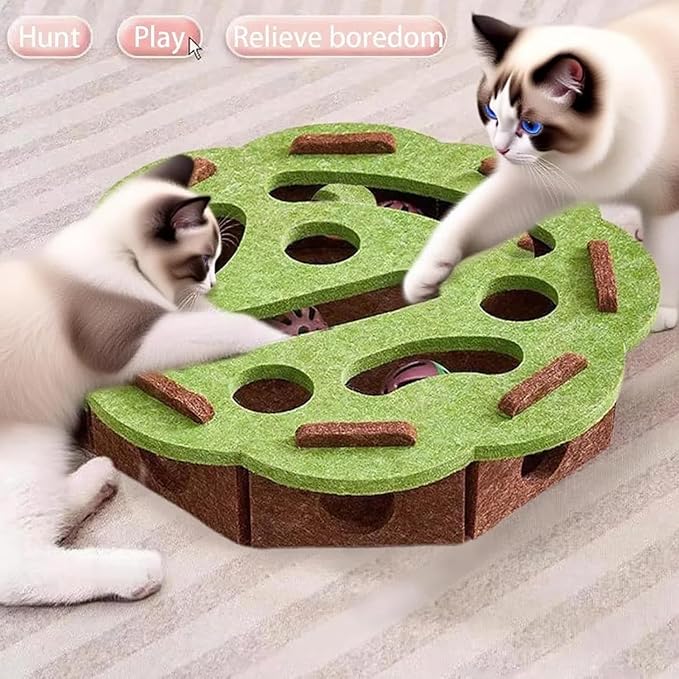 Cat Scratch Puzzle Box, Interactive Nail File Enrichment Maze, Mental Stimulation Toy for Cats and Kittens