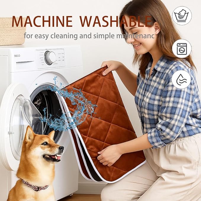 Washable Anti-Slip Kennel Mat for Medium Small Dogs and Cats Kennel pad Crate Pad in Winter Heated Cat Bed Self Warming Non-Electric Pet Warming Pad Gray 19.69 * 27.56inch