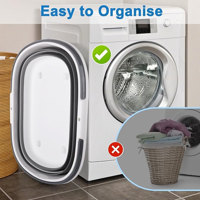 Large Dog Bathtub 35L Collapsible Bucket with Handles & Wheels, Portable Bathtub Shower Bucket for Cat Bathing & Pet Dog Supplies, Folding Laundry Basket Clothes Storage Organizer RV Outdoor Bath Tub
