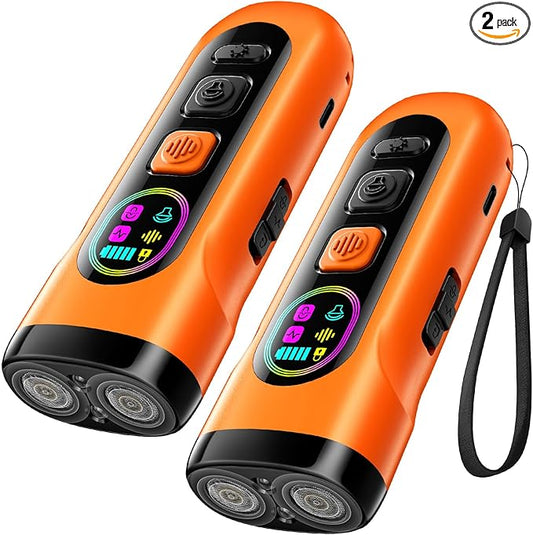 2 Pack Dog Bark Deterrent Devices Anti Barking Device for Dogs Ultrasonic Bark Stopper Portable Dog Training Tool Indoor Outdoor Up to 50ft Correct Bad Behavior of Own or Neighbor's Dog (Orange)