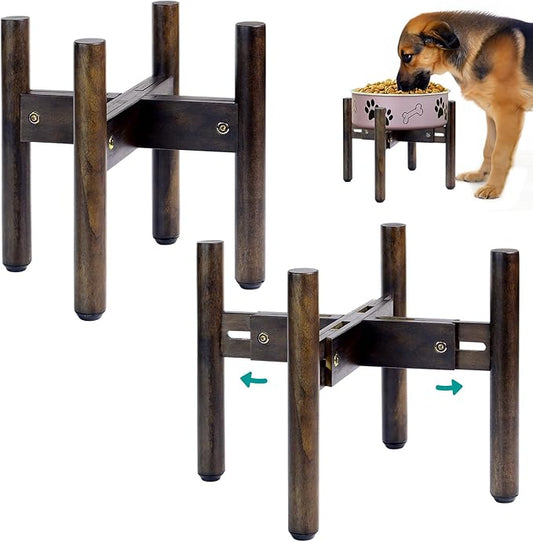 2Pack - Dog Bowl Stand for Water/Food - Adjust with Lock - Dog Water Fountain Holder, Elevates Pet Food and Water Feeder Bowls (Bowl not Included) - 2Pack - (Height 10.3in, Width 8-11.2in)