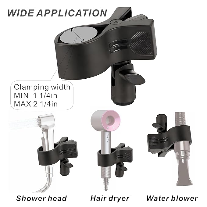Pet Hair Dryer Wall Mount Stand Hose Tube Holder: Hands-Free Adjustable & Foldable Metal Arm Bracket with Universal Clamp for Dog Cat Grooming, Home & Professional Use