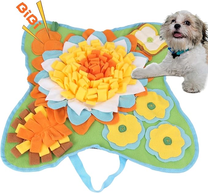 Yummy Sam Snuffle Mat for Small and Medium Dogs, 2 in 1 Portable Interactive Nose Smell Training Sniffing Pad with Puzzle Toys for Boredom Stimulating Slow Eating and Keep Busy (Green)