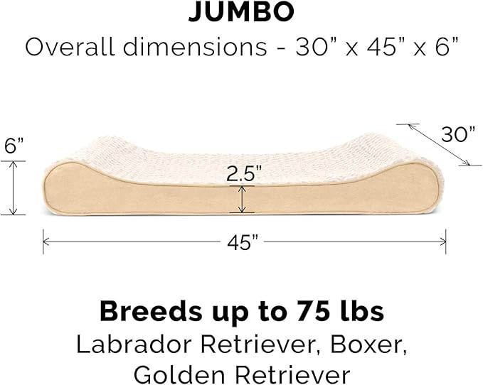 Furhaven Memory Foam Dog Bed for Large Dogs w/ Removable Washable Cover, For Dogs Up to 75 lbs - Ultra Plush Faux Fur & Suede Luxe Lounger Contour Mattress - Cream, Jumbo/XL