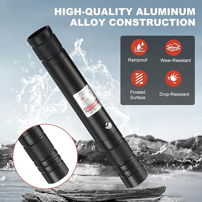 Long Range Red Laser Pointer, Laser Pointer High Power, Red Lazer Pointer Rechargeable for Hiking, Cat Laser Toy USB Charge