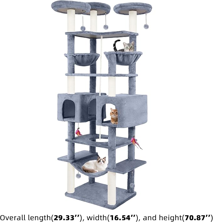 Roypet 32" Cat Tree 0111 (Grey, 71'')