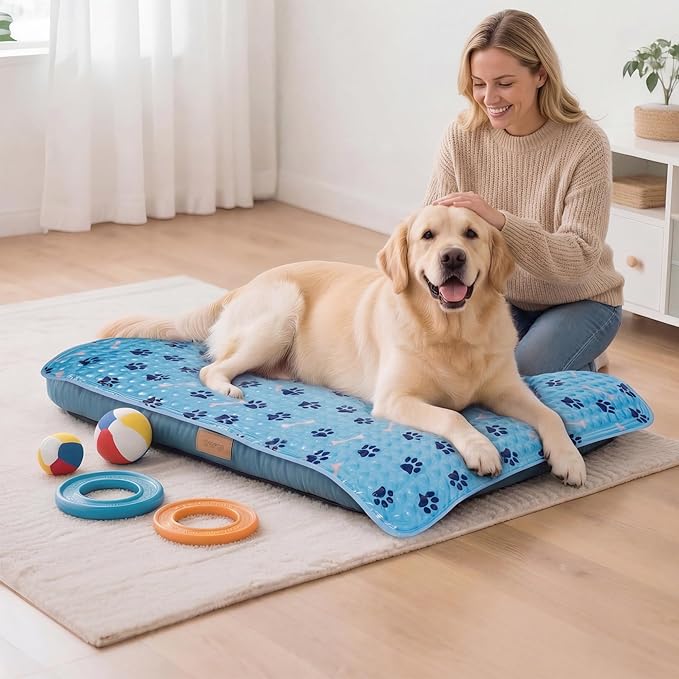 Pet Cooling Gel Pad with Patent Technology, 36in Dog Cooling Mat for Summer, Self Cooling Mat for Large/Medium/Small Dogs, Non-Slip Waterproof Durable Mat for Dog Beds, Car, Indoor & Outdoor Use