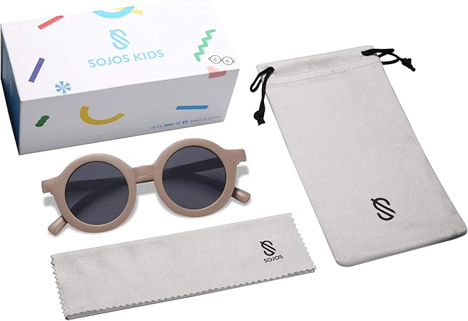 SOJOS Cute Round Polarized Sunglasses for Kids Girls Boys UV400 Protection De Sol Gafas Beach Holiday