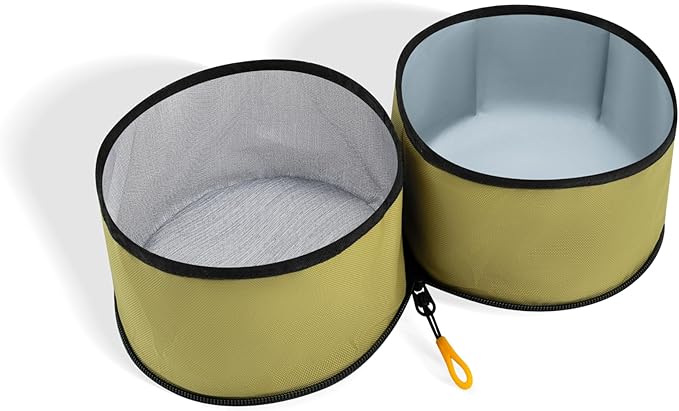 OllyDog Superbowl | Collapsible Dog Travel Bowl | 2-Compartment Food & Water | Foldable Portable Dog Dish | Hiking Camping Backpacking | Small Medium Large Dogs (Alchemy)