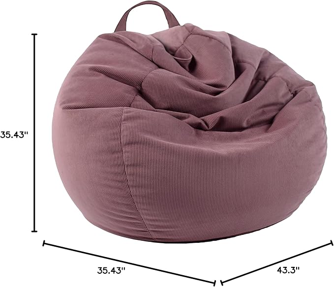 LPMOERA Stuffed Animal Storage Bean Bag Chair Cover (No Filler) For Kids and Adults.Pets Dogs/Cats Lazy Beds.Soft Premium Corduroy Stuffable Bean Bag For Organizing Children Plush Toys or Memory Foam