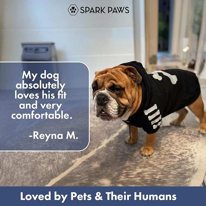 Spark Paws Dog Hoodie – Premium Dog Sweater for Small, Medium, and Large Dogs | Warm Outfits for French Bulldogs, Pitbull, Puppy, Winter Jacket Alternative - Woof - M