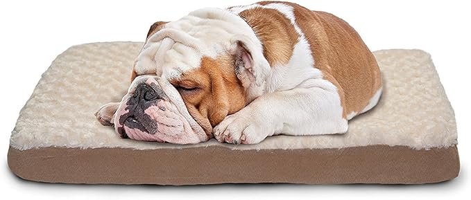 FurHaven Supportive Cooling Memory Foam Classic Mattress Dog Bed with Washable & Removable Cover - Plush Faux Fur/Suede Mattress - Gray, Dogs Up to 35 lbs - Medium