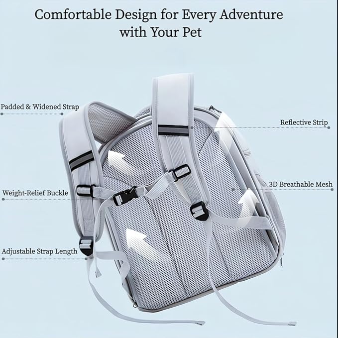Pet Carrier Backpack for Cats and Small Dogs-Expandable Pet Tent Breathable Visible Pet Bag for Kitty and Puppy Foldable Pet Nest Bed Perfect for Travel Walks Shopping Vet Visits Home Use-Gray