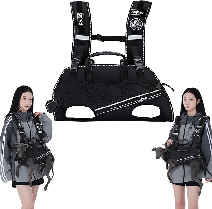 Wakytu Dog Lift Harness for Small Dogs,Dog Backpack Carrier,Adjustable Padded Breathable Straps for Dogs, Disabled, Joint Injuries, Arthritis,S(4.5-7.5LBS)