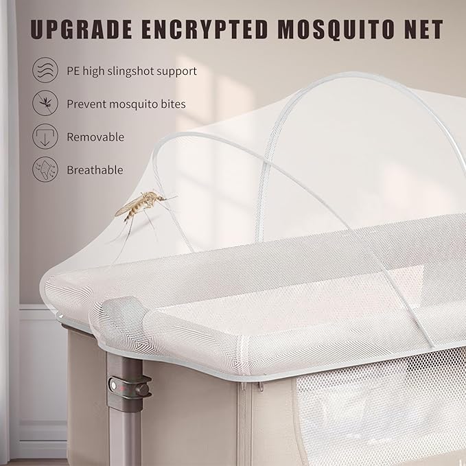 DUOMI Bassinet Cover for Cats with Two-Way Zipper,Portable Bassinet Mosquito Net Cover,Mosquito Net to Keep Pets Out(White)