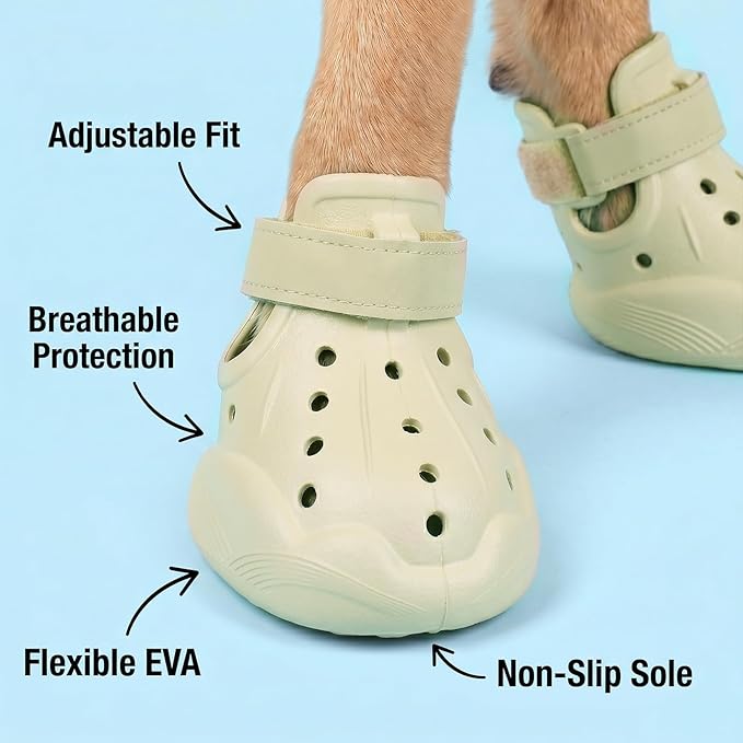 Dog Shoes for Dogs, Clogs Boots Booties Hot Pavement, Rain Waterproof Shoe Summer Sandals Puppy Breathable Doggie Doggy Light Water Up Sneaker (Cream, Medium)