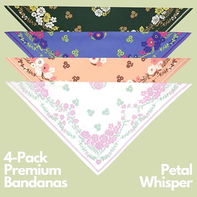 The Peacock Crew Premium Soft Cotton Bandanas Pack for Men and Women Paisley 22 x 22 inches