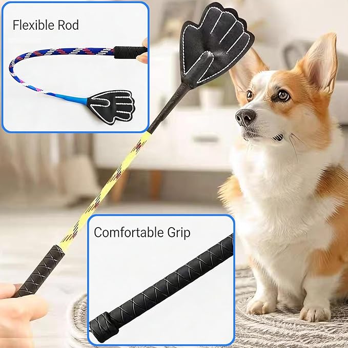 17" Dog Training Stick Pole, Puppy Training Tools Whip with Anti-Slip Handle, Outdoor and Indoor Exercise Interactive Dog Pole for Puppies Dogs Cats (Blue)