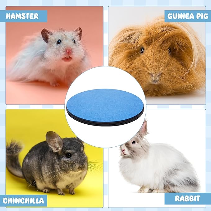 AceOrbit 12 Inch Rotating Rabbit Grooming Table with Blue Non Slip Felt Mat Small Animal Grooming Kit for Bunny Guinea Pig Chinchilla Ferret Hedgehog Gerbil Cat Supplies